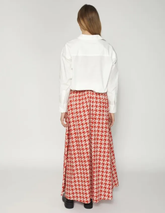 © Tate skirt ruby houndstooth