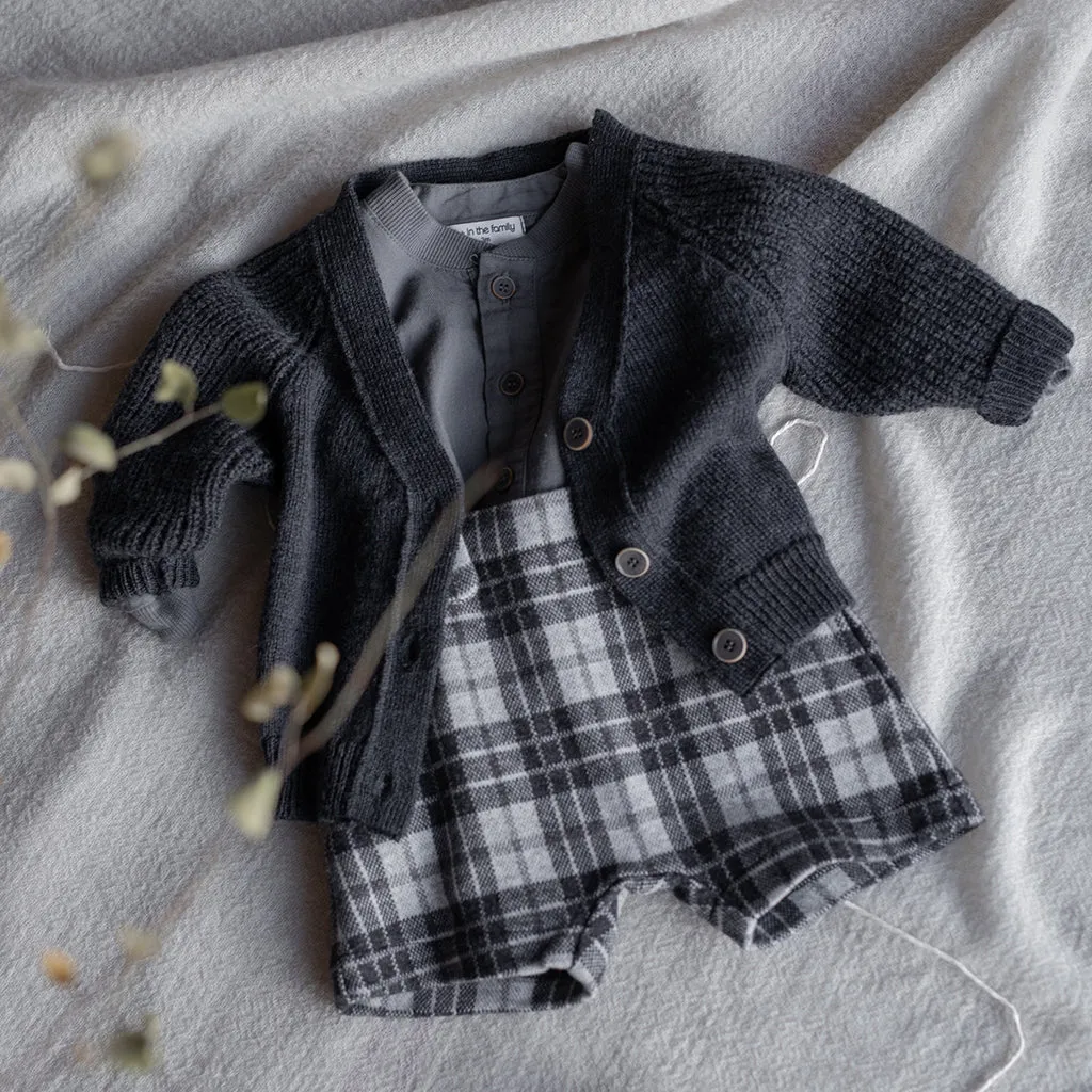 1 In The Family Baby And Child Mirt Henley T-shirt Grey