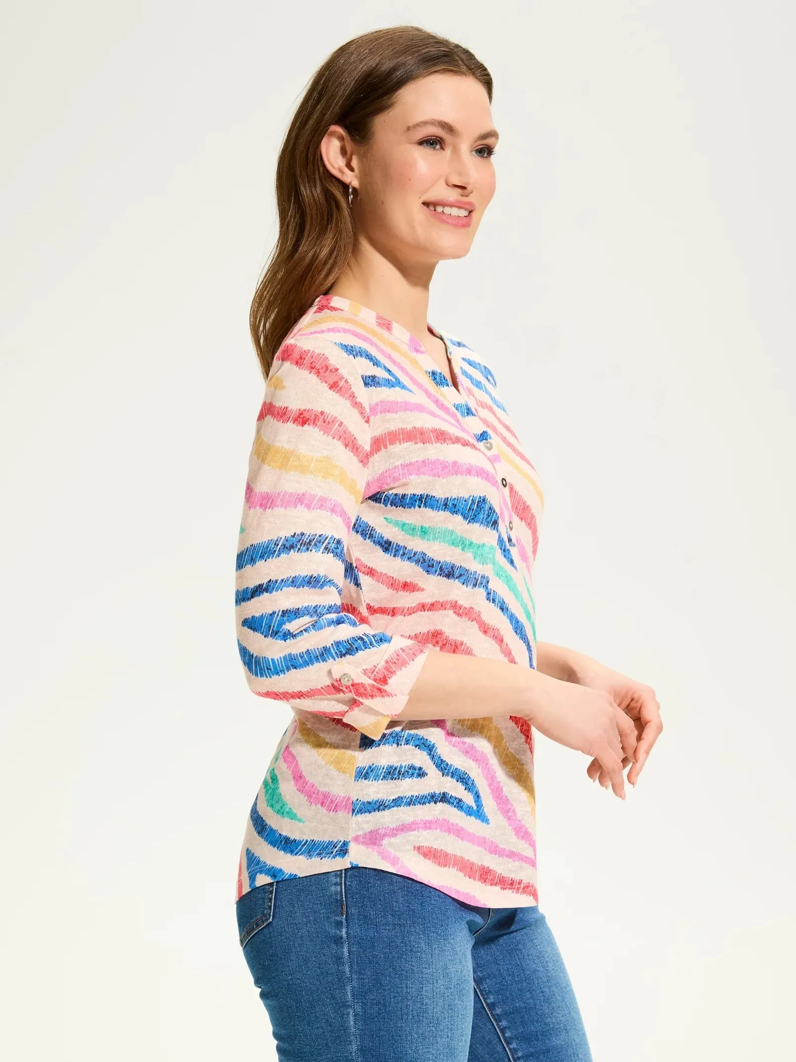 3/4 Sleeve Henley Top Trialblazer by FDJ