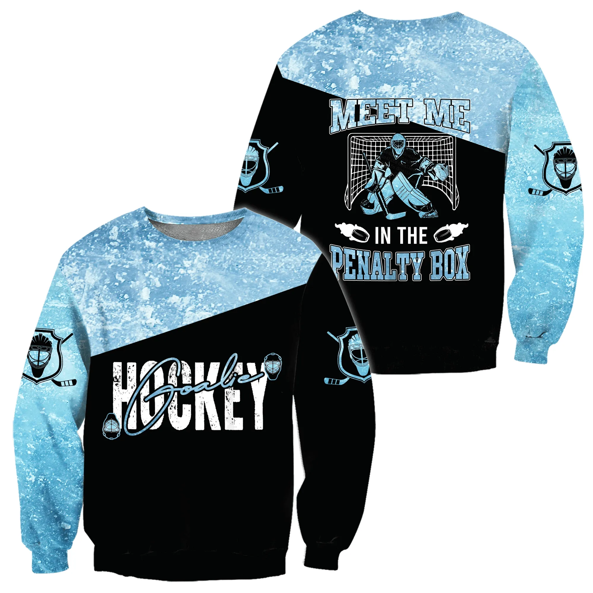 3D All Over Printed Ice Hockey Goalie Unisex Sweatshirt Zip Hoodie Christmas Shirts
