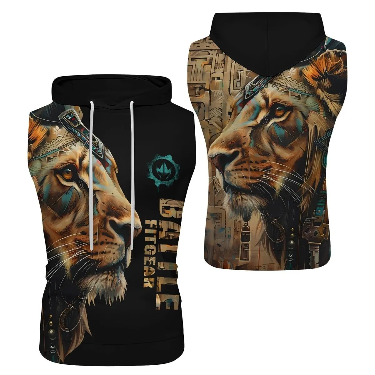 Acient Lion Sleeveless Pullover & Zip Hoodie