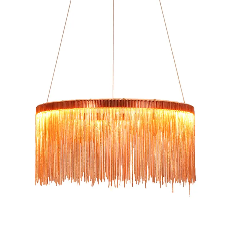 Aluminum LED Pendant Chandelier - Minimalistic Circular Hanging Ceiling Light for Living Room