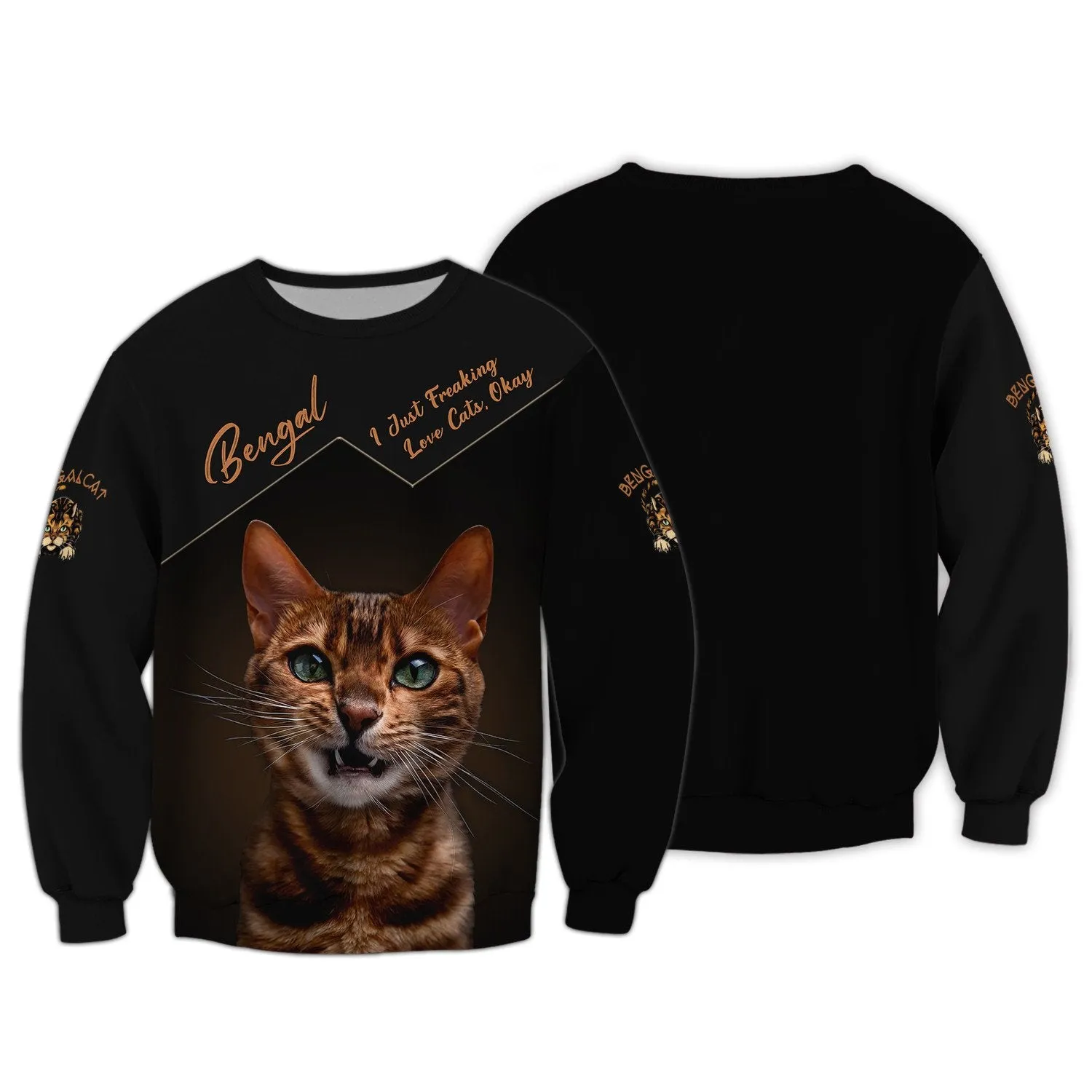 Bengal Cat 3D All Over Printed Shirts Gift For Bengal Cat Lovers