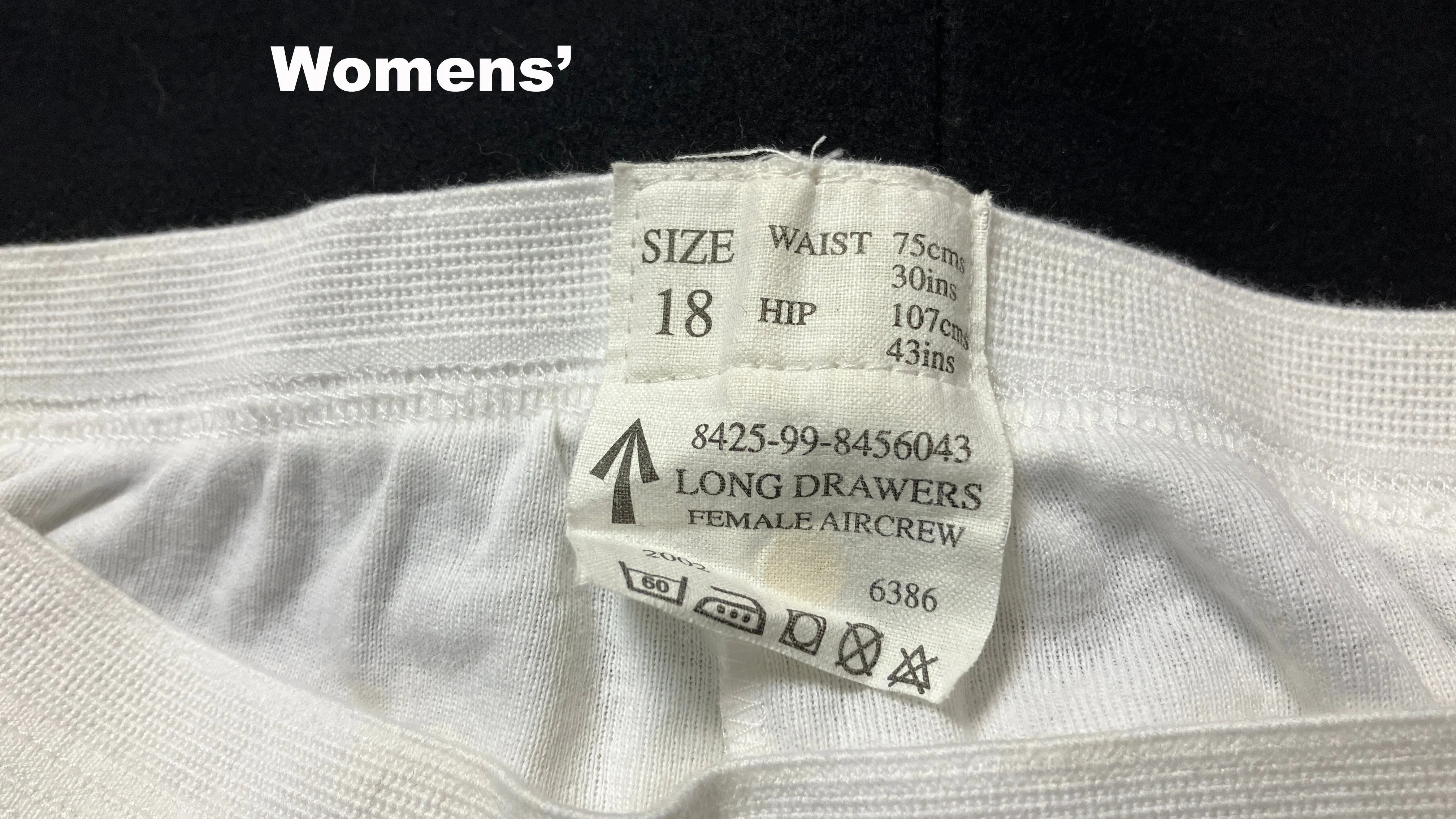 British Army - 100% cotton - White Thermal Long-Johns - Grade 1 - Men's and Women's