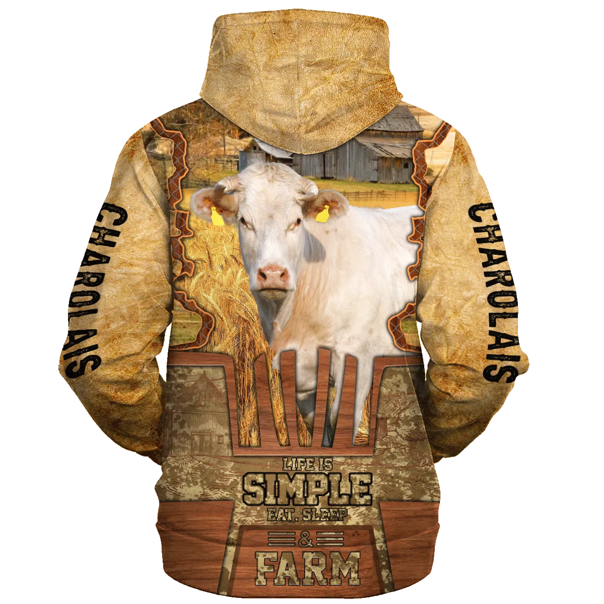 Charolais Life Is Simple A Farm Hoodie, Birthday Present To Farm Lover