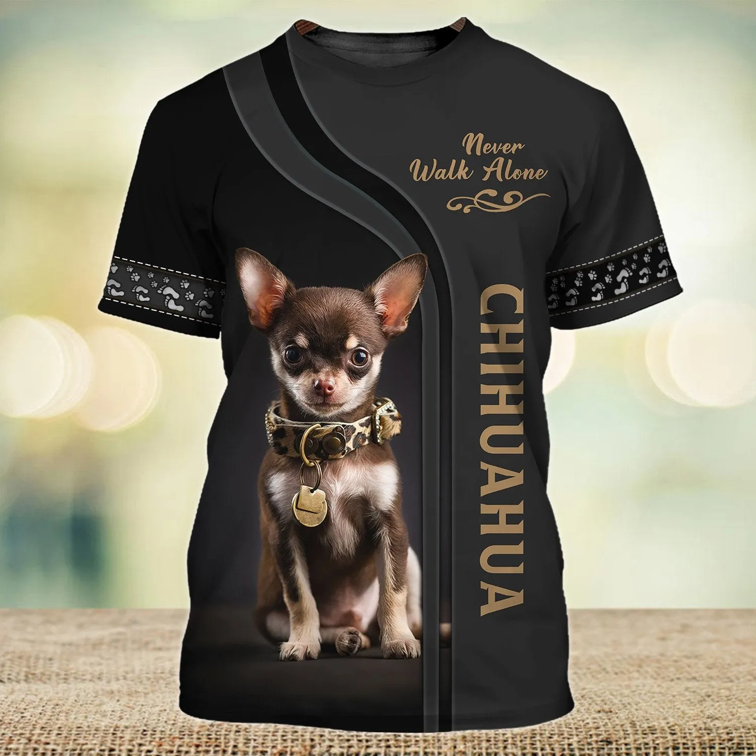 Chihuahua Love Never Walk Alone 3D Full Print Shirts, Shirt For Dog Lovers, Dog Memorial Gifts for loss of Dog