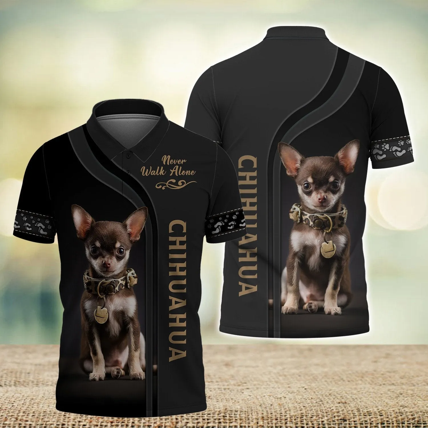 Chihuahua Love Never Walk Alone 3D Full Print Shirts, Shirt For Dog Lovers, Dog Memorial Gifts for loss of Dog