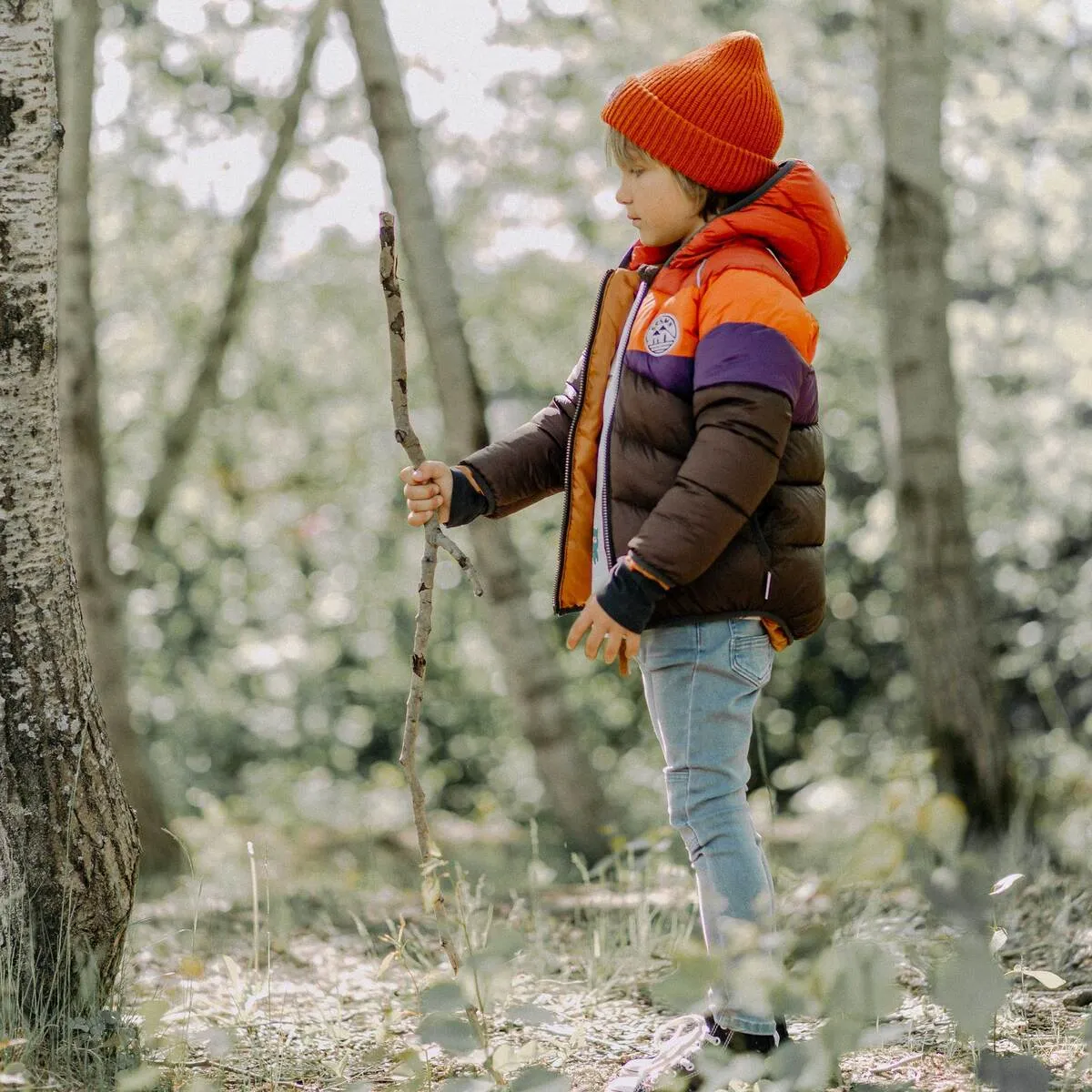 COLOR BLOCK PUFFER COAT