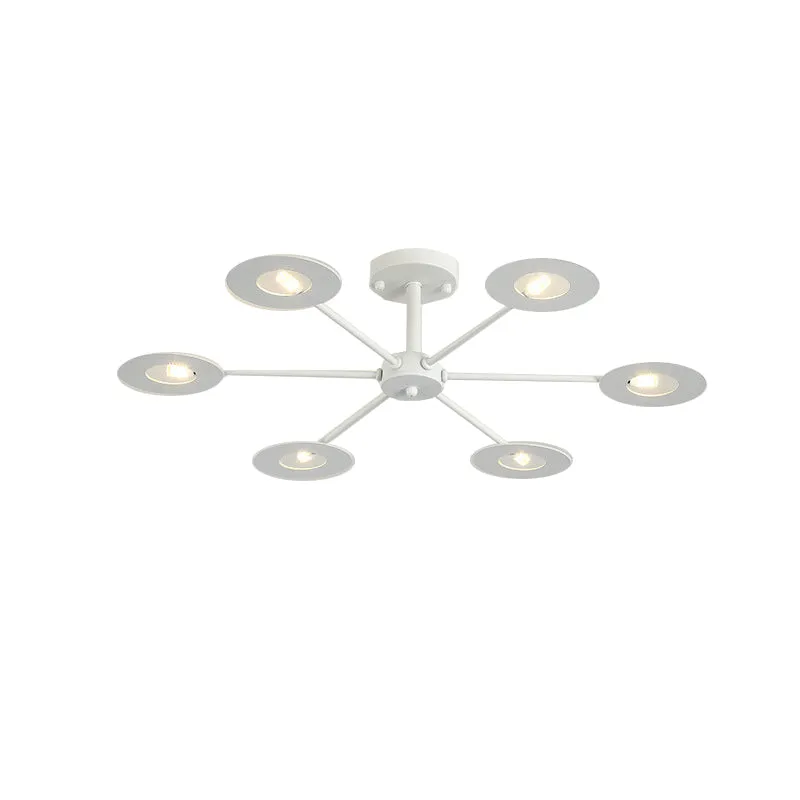 Contemporary Iron Sputnik Chandelier: 6/8-Head Hanging Lamp for Bedroom in Black/White/Black-Gold