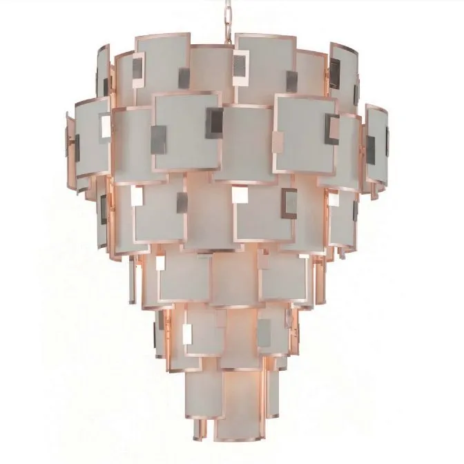 Copper Framed Modern Italian Chandelier With 6 Tiers