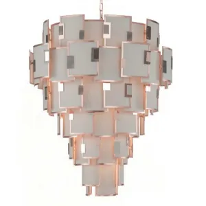 Copper Framed Modern Italian Chandelier With 6 Tiers