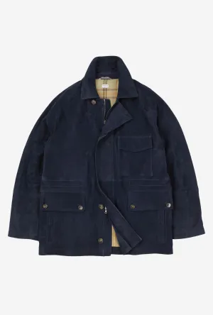 Country Coat Navy Suede