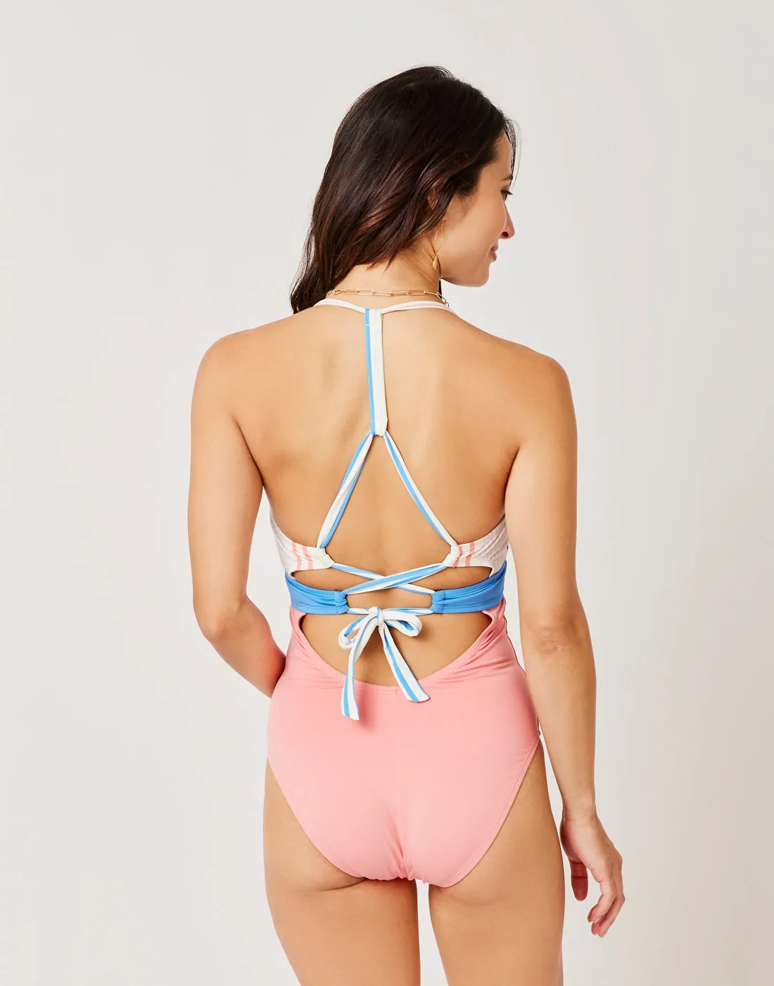 Dahlia One Piece: Sunny Stripe w. Grapefruit - FINAL SALE