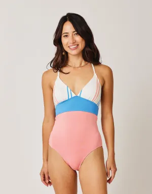 Dahlia One Piece: Sunny Stripe w. Grapefruit - FINAL SALE
