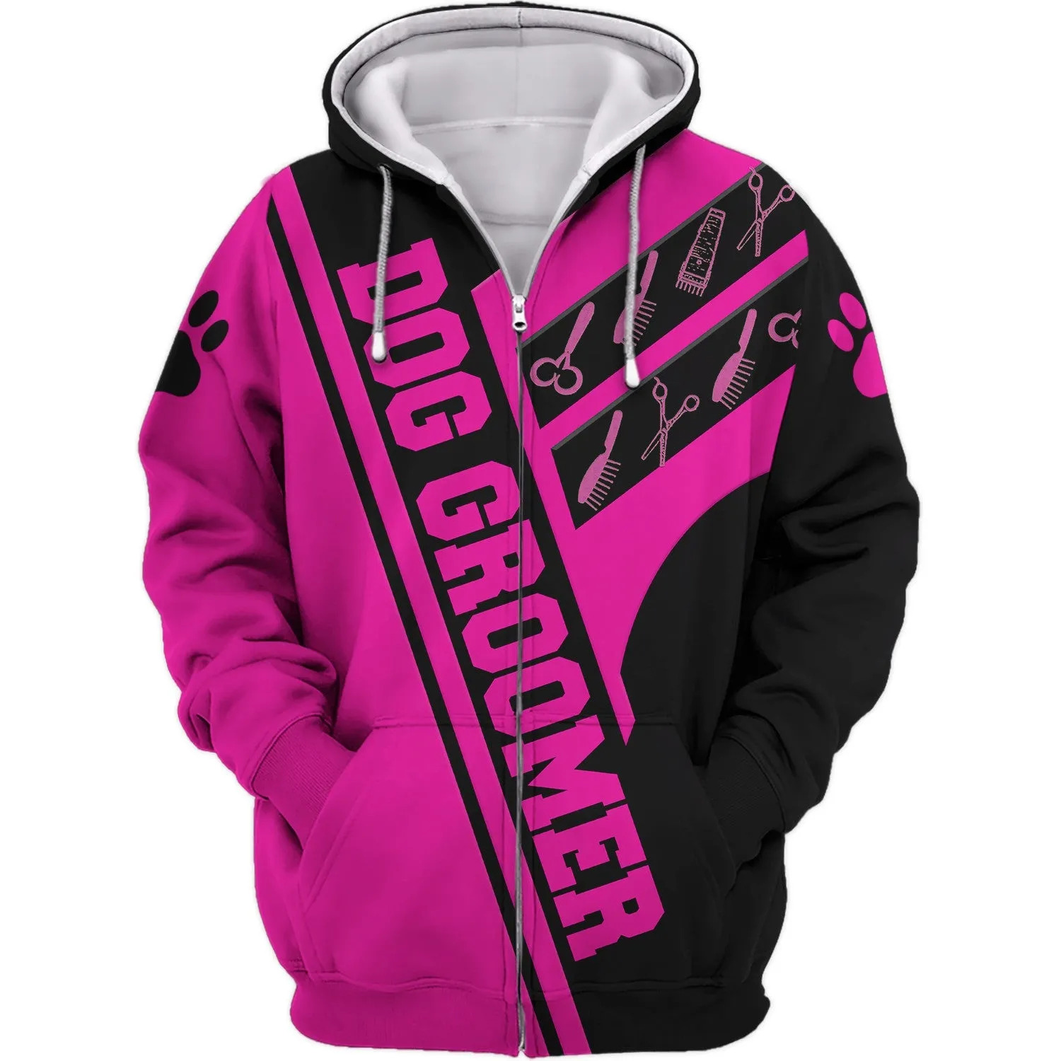 Dog Groomer Shirt, Pet Groomer Gift Pink Sweatshirt Hoodie, Christmas Shirt for Dog Groomer