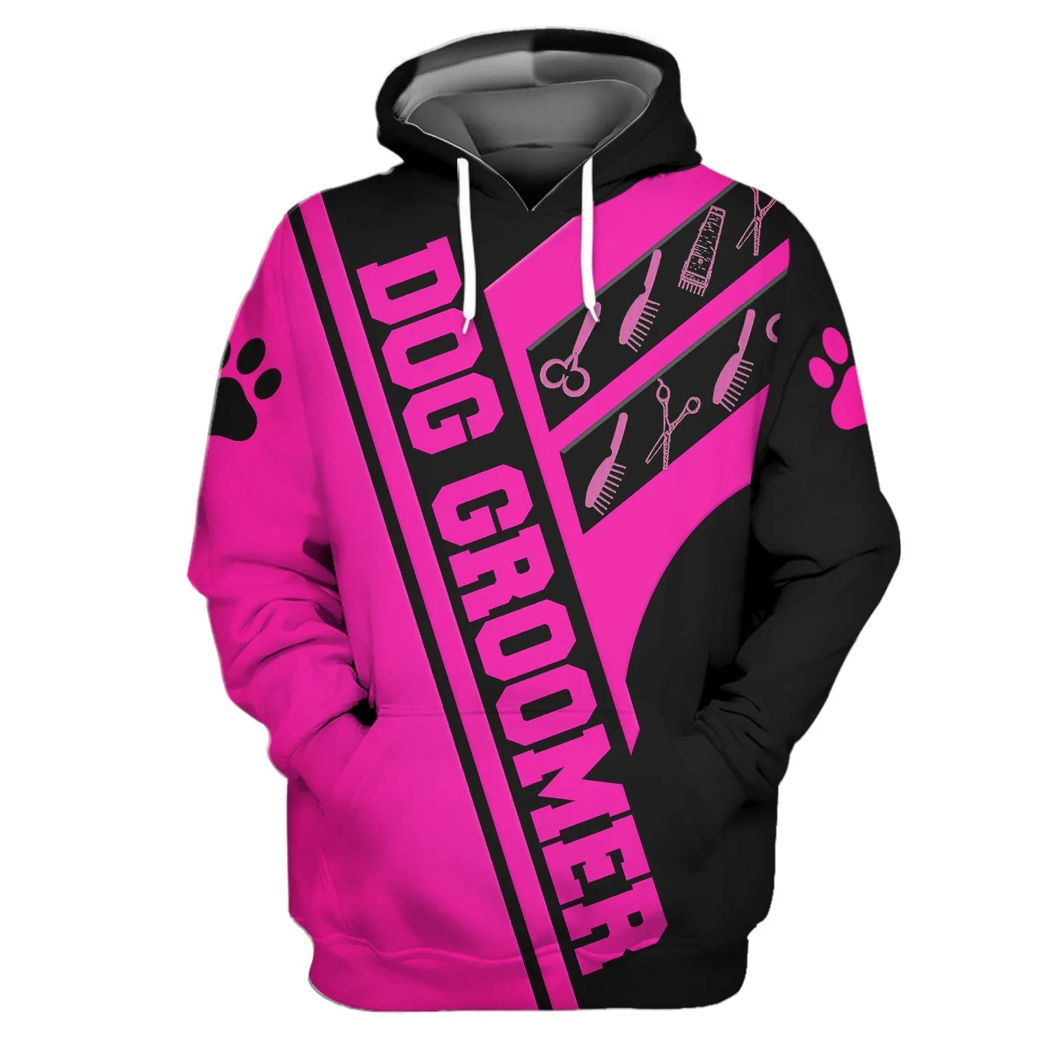 Dog Groomer Shirt, Pet Groomer Gift Pink Sweatshirt Hoodie, Christmas Shirt for Dog Groomer