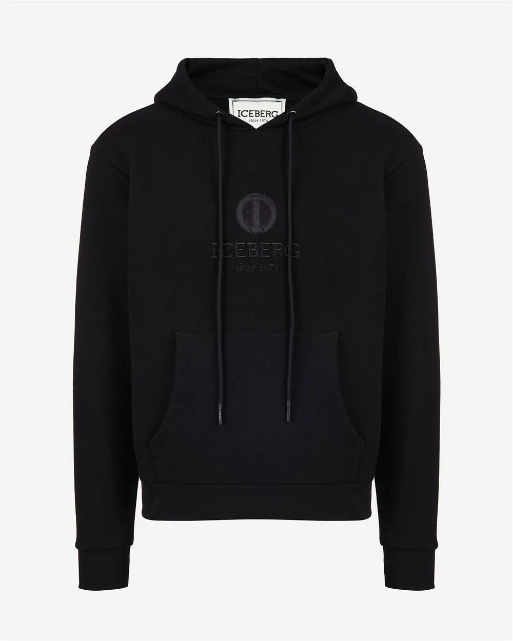 Embroided Round Logo Sw Hoody(Black) - I23E02363209000