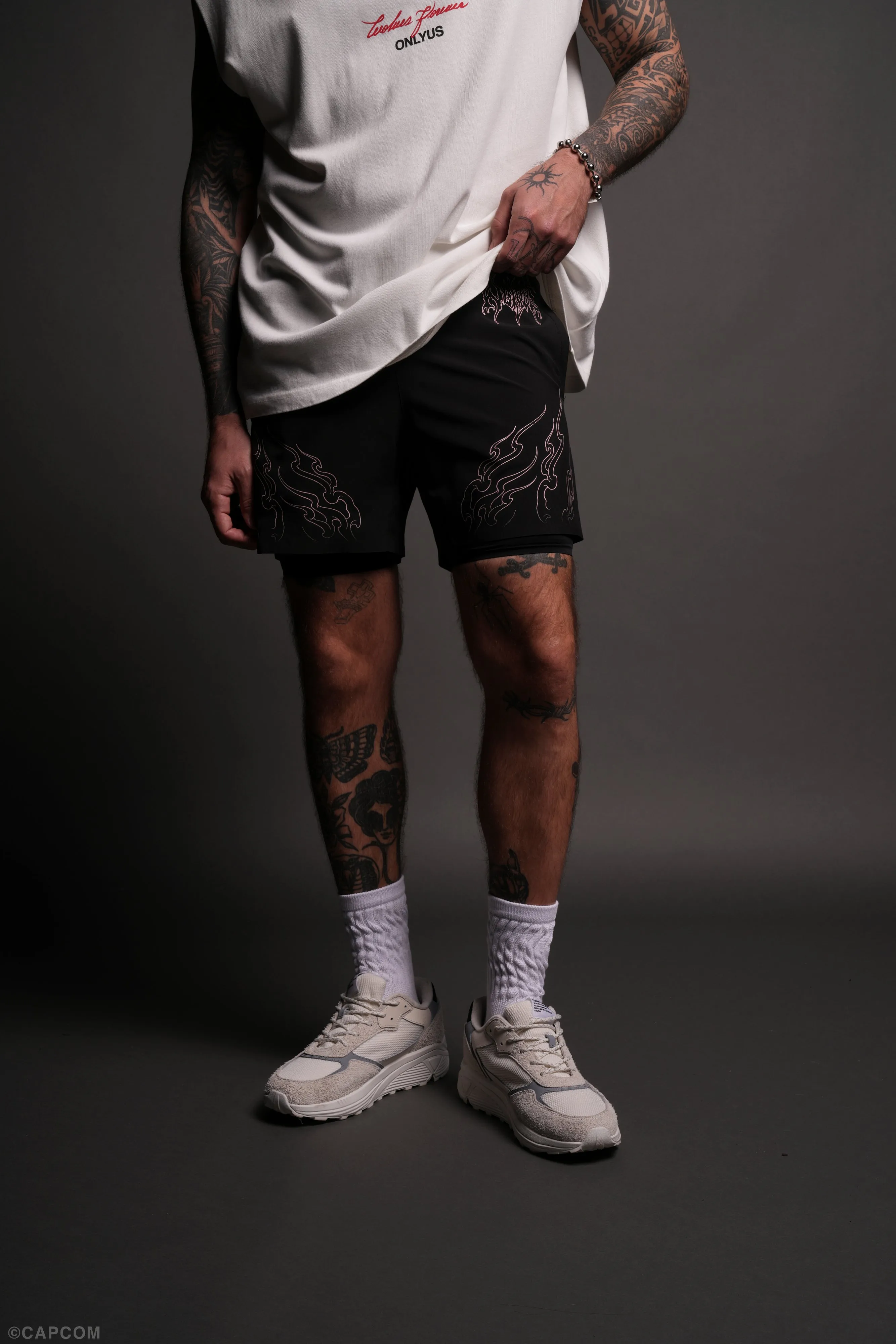 Eternal Flame Compression Shorts in Black