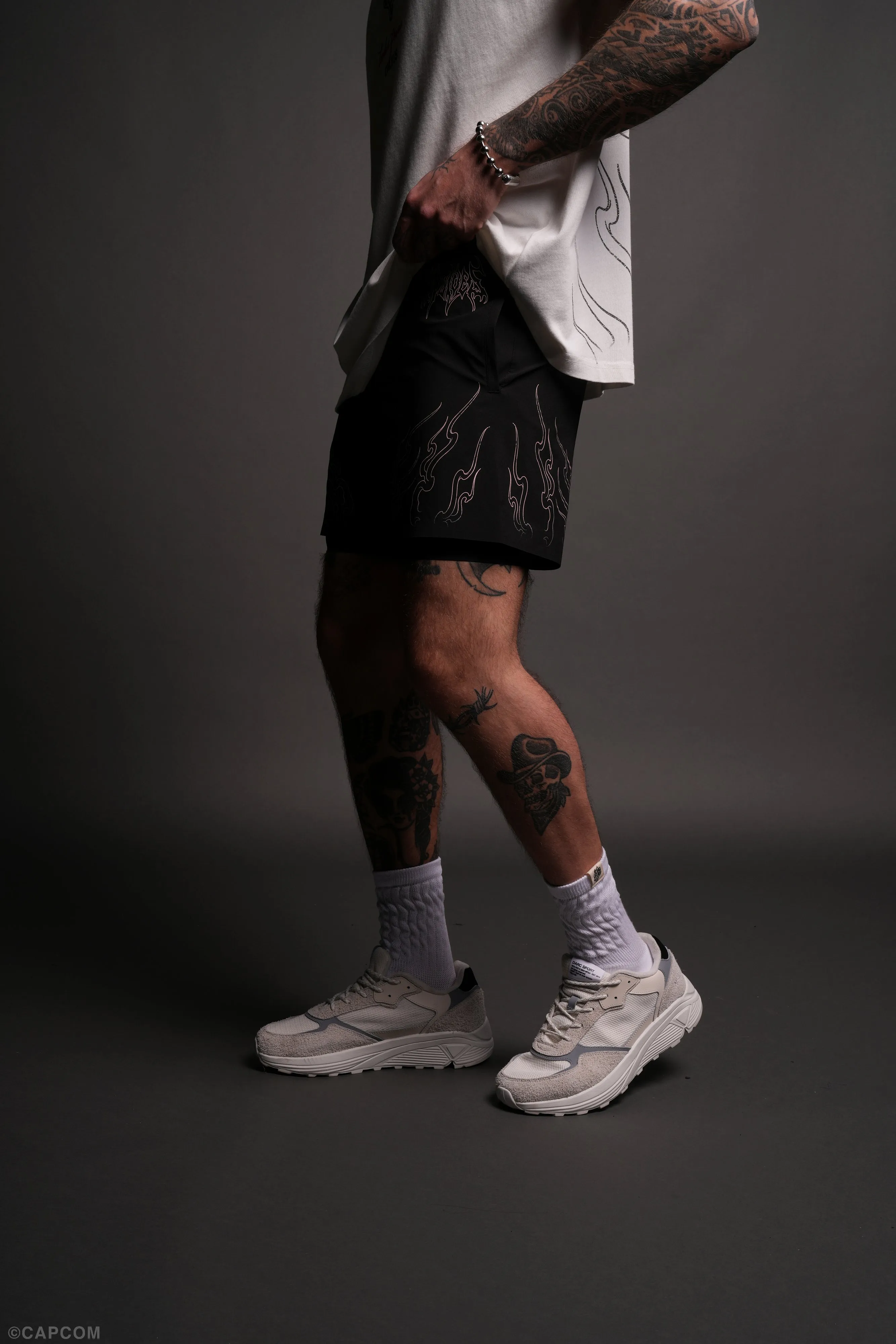 Eternal Flame Compression Shorts in Black