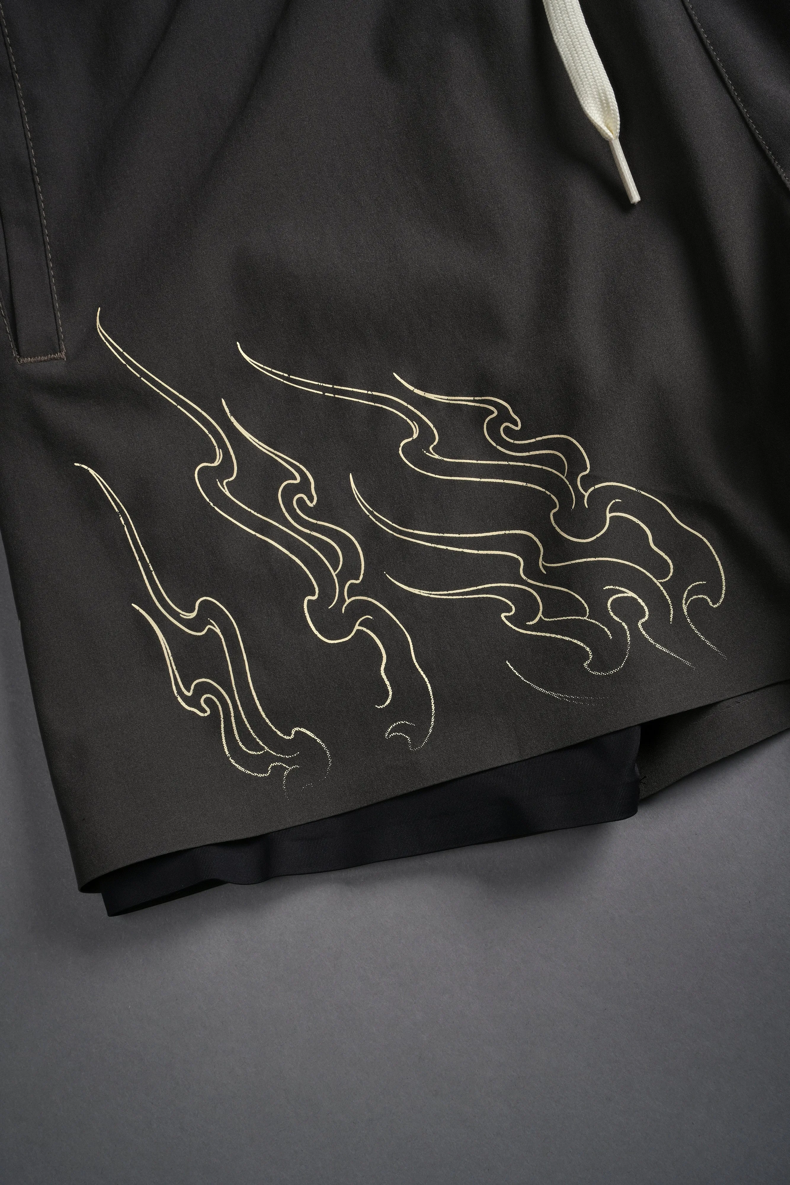 Eternal Flame Compression Shorts in Wolf Gray