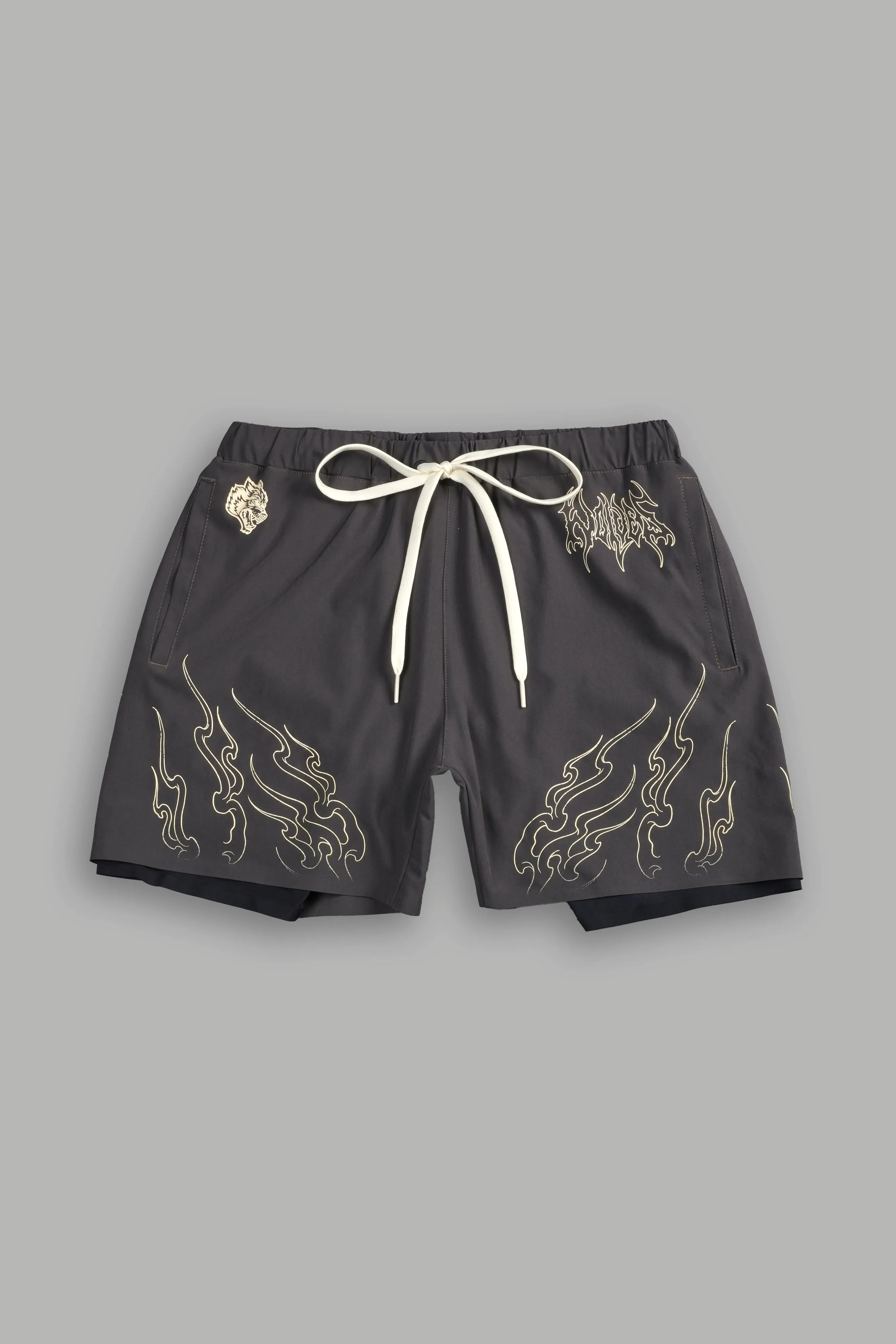 Eternal Flame Compression Shorts in Wolf Gray