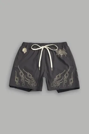 Eternal Flame Compression Shorts in Wolf Gray