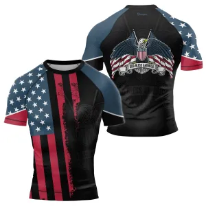 God Bless America Men's Short Sleeve Rash Guard
