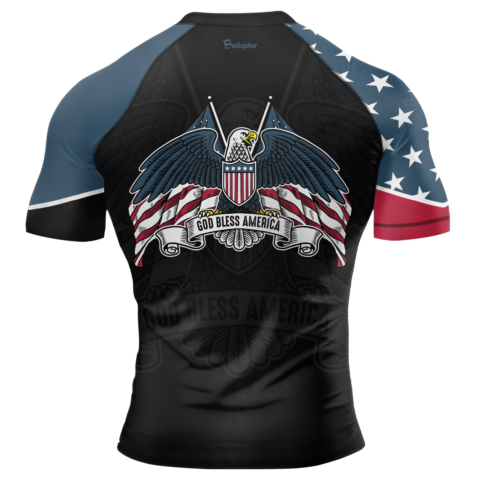 God Bless America Men's Short Sleeve Rash Guard