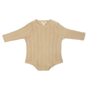 Grown Organic Ribbed Romper - Oyster