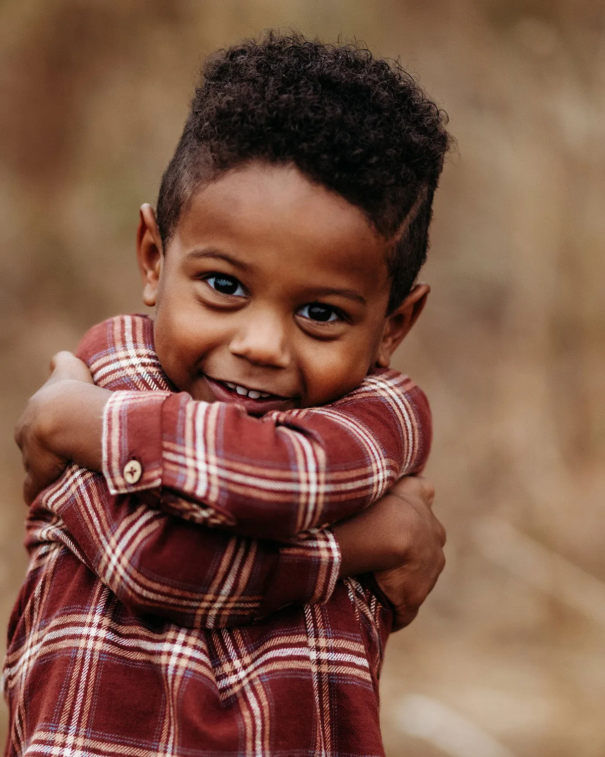 Hooded Henley Shirt- Rust Flannel