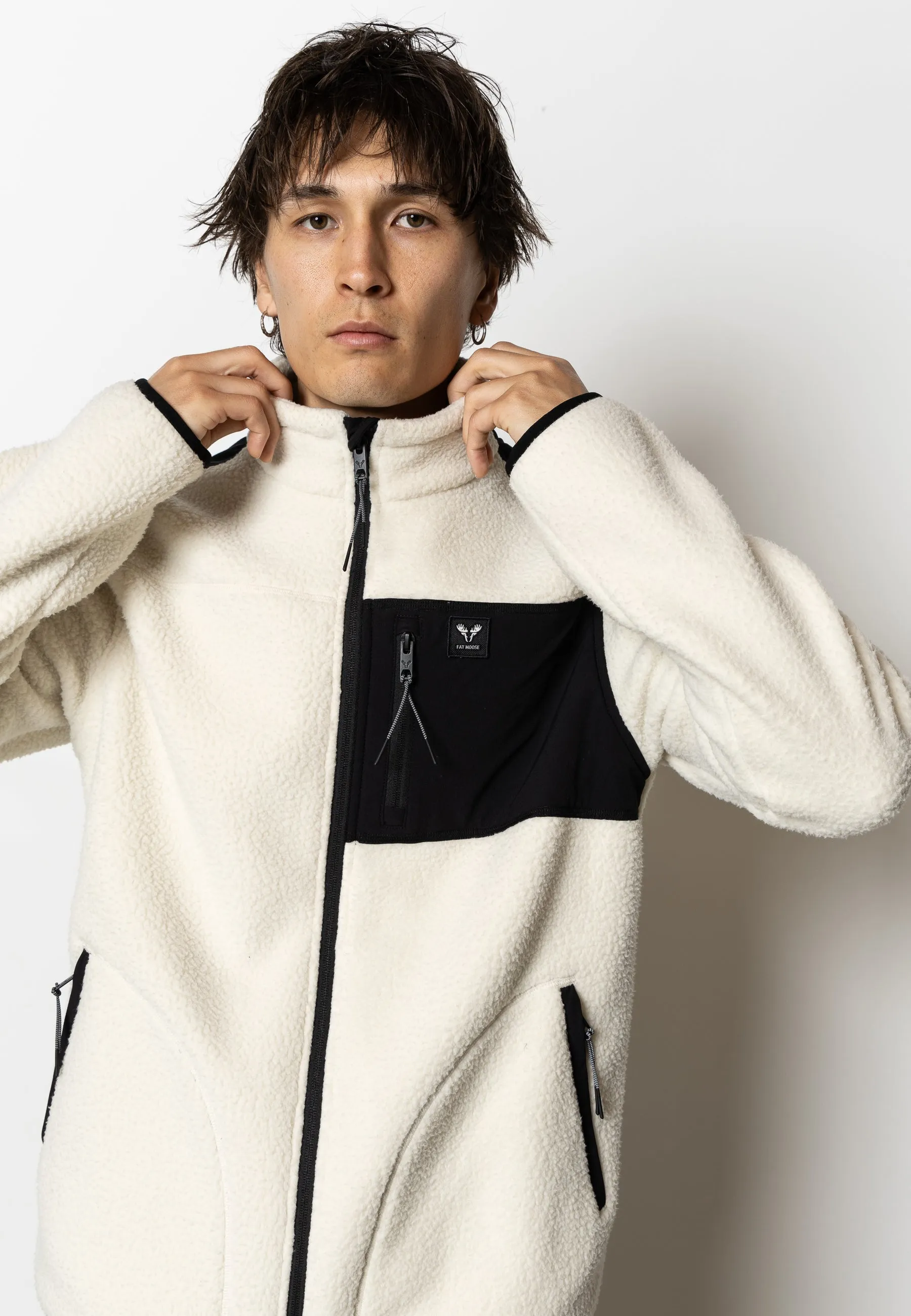 HUNTER FLEECE JACKET - Off white/Black