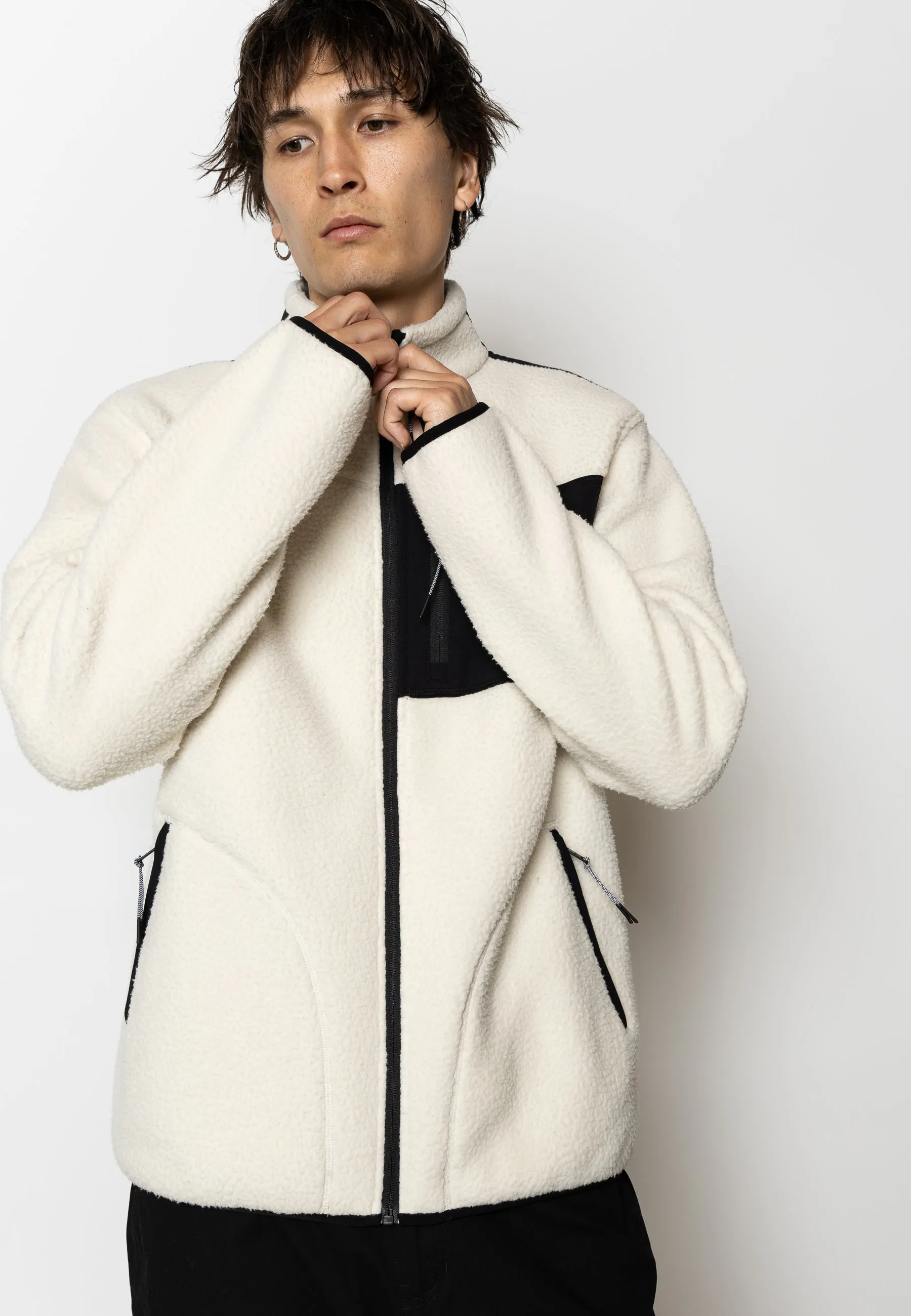 HUNTER FLEECE JACKET - Off white/Black