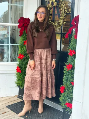 Latte Toile Maxi Skirt