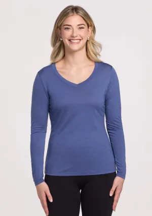 Lily V Neck Lounge Top - Cloudy Bay