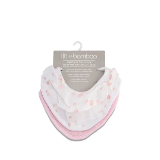 Little Linen Bamboo Muslin Bib 2 Pack- Dusty Pink