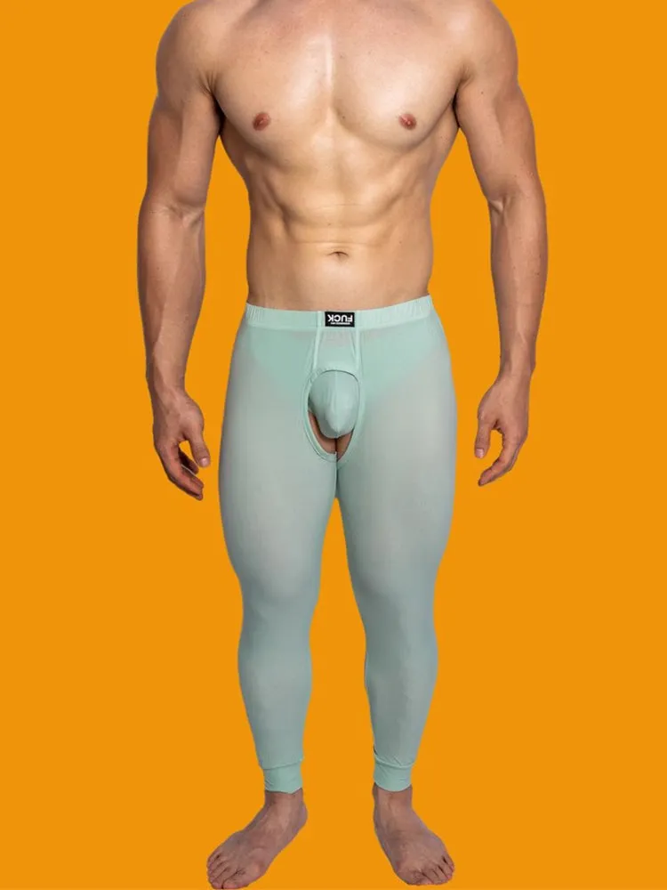 Men's Low-Rise Split Hollow Base Layer Breathable Tights