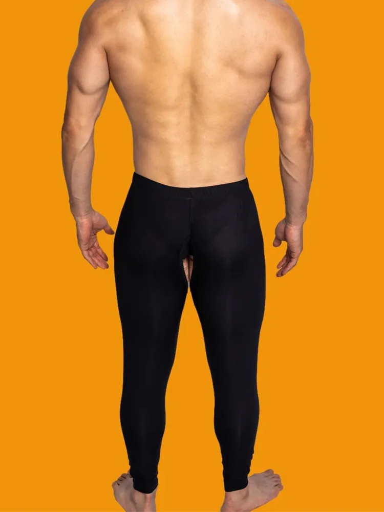 Men's Low-Rise Split Hollow Base Layer Breathable Tights