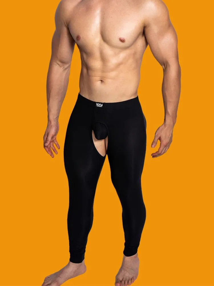 Men's Low-Rise Split Hollow Base Layer Breathable Tights