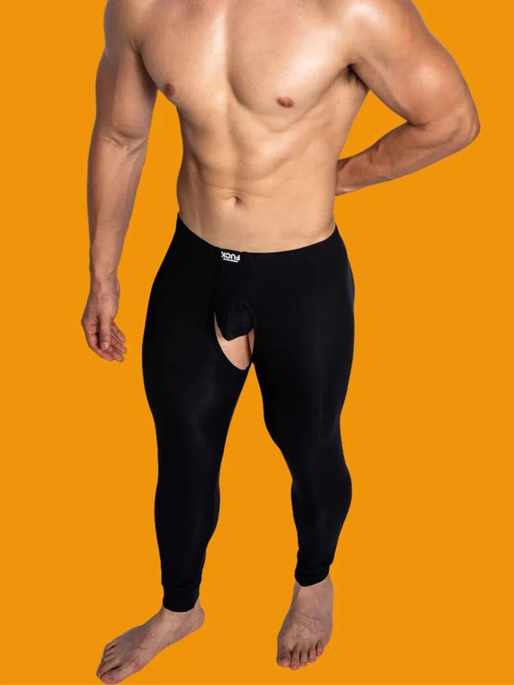 Men's Low-Rise Split Hollow Base Layer Breathable Tights