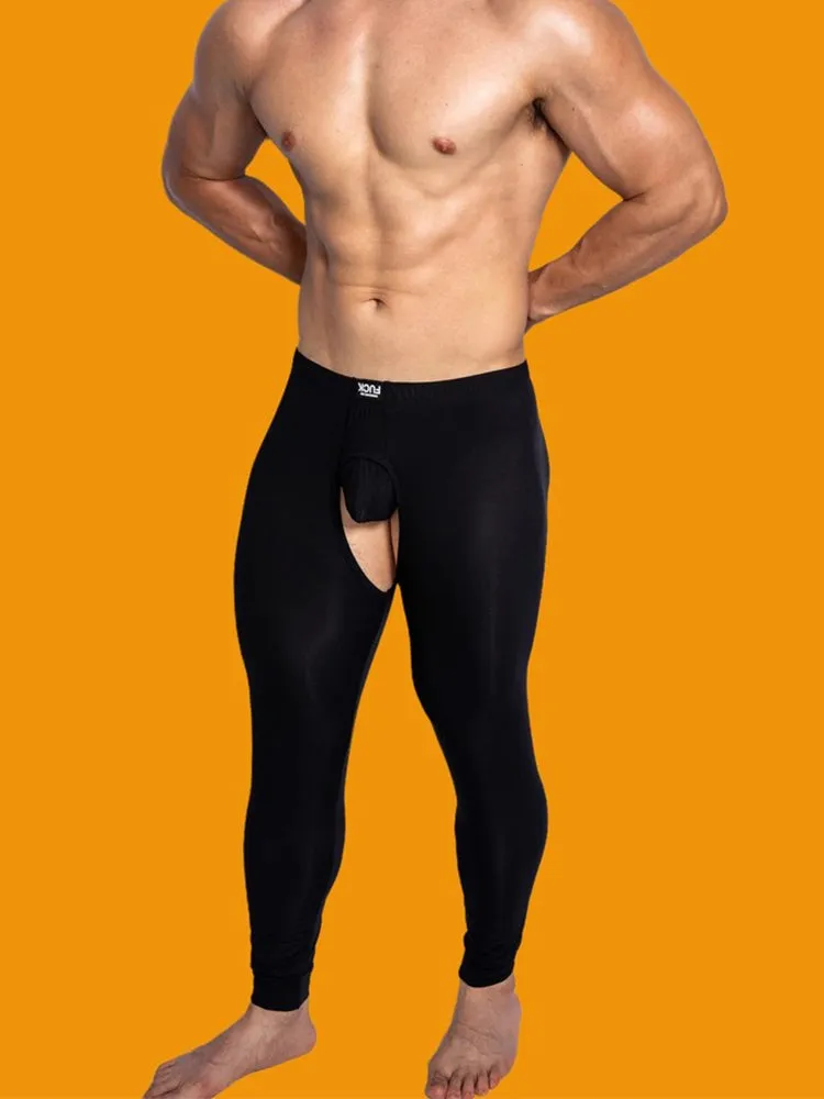Men's Low-Rise Split Hollow Base Layer Breathable Tights
