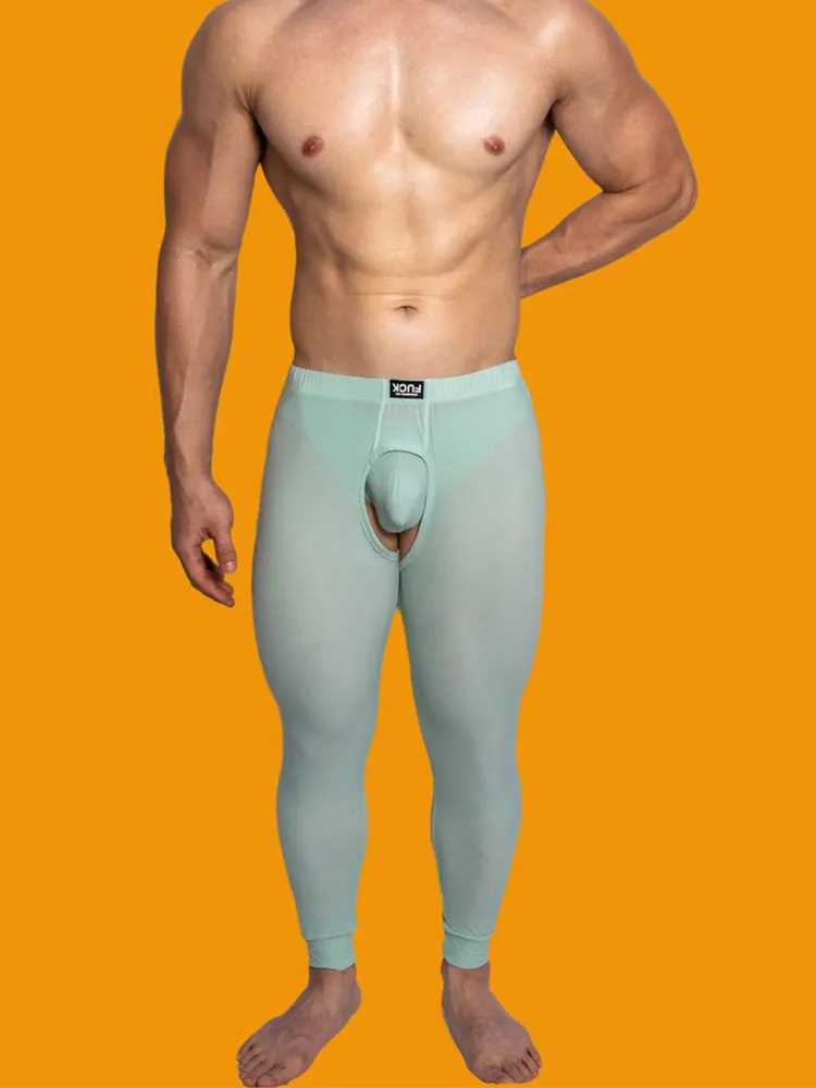 Men's Low-Rise Split Hollow Base Layer Breathable Tights