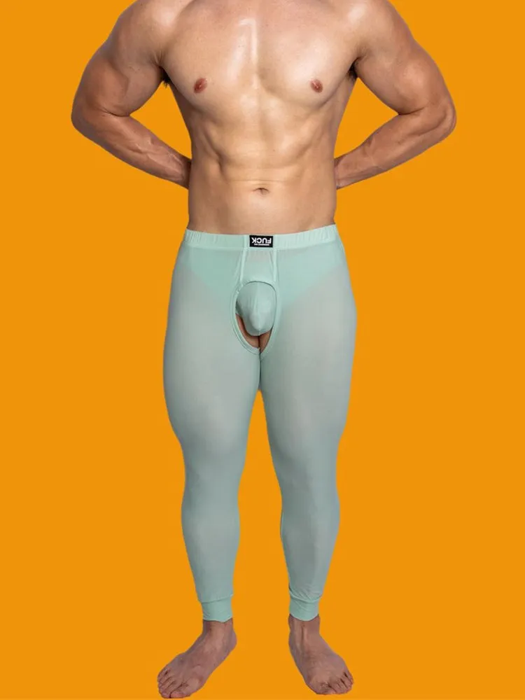 Men's Low-Rise Split Hollow Base Layer Breathable Tights