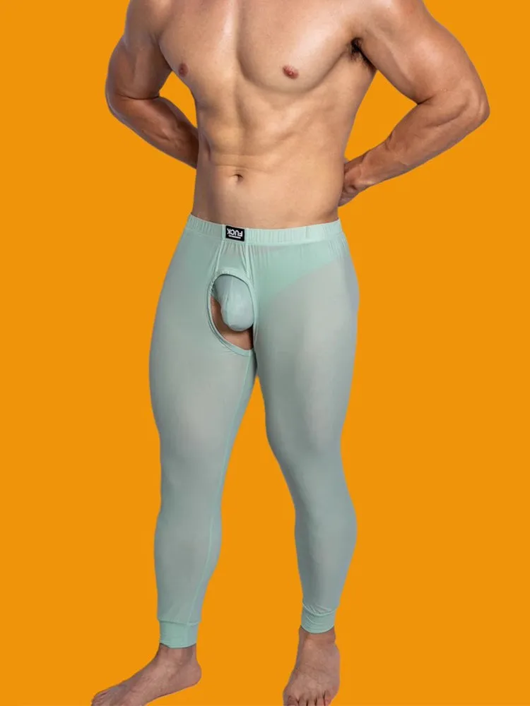 Men's Low-Rise Split Hollow Base Layer Breathable Tights