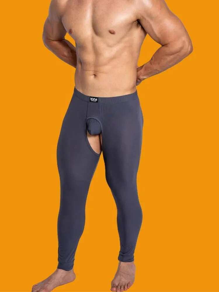 Men's Low-Rise Split Hollow Base Layer Breathable Tights