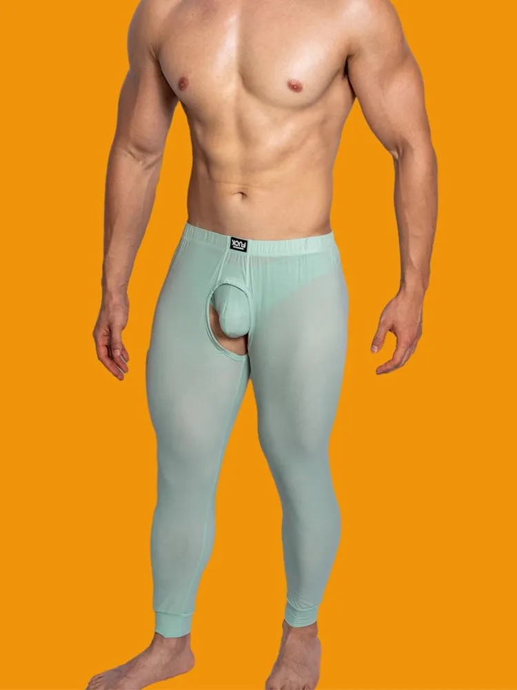 Men's Low-Rise Split Hollow Base Layer Breathable Tights