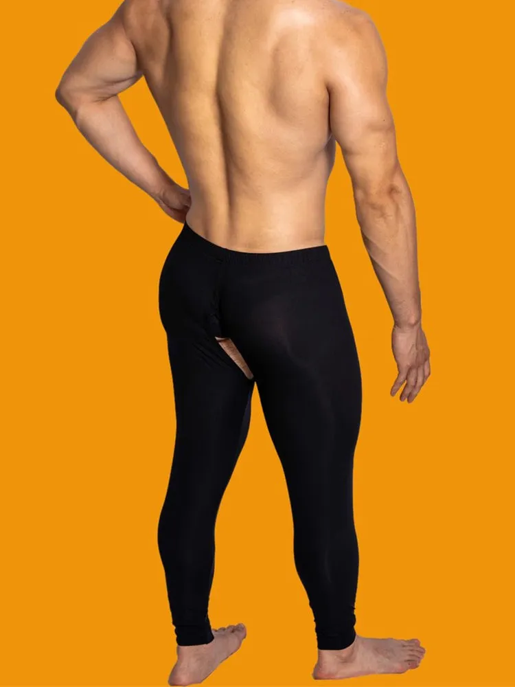 Men's Low-Rise Split Hollow Base Layer Breathable Tights