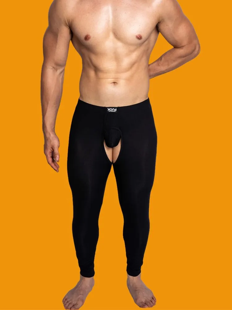 Men's Low-Rise Split Hollow Base Layer Breathable Tights