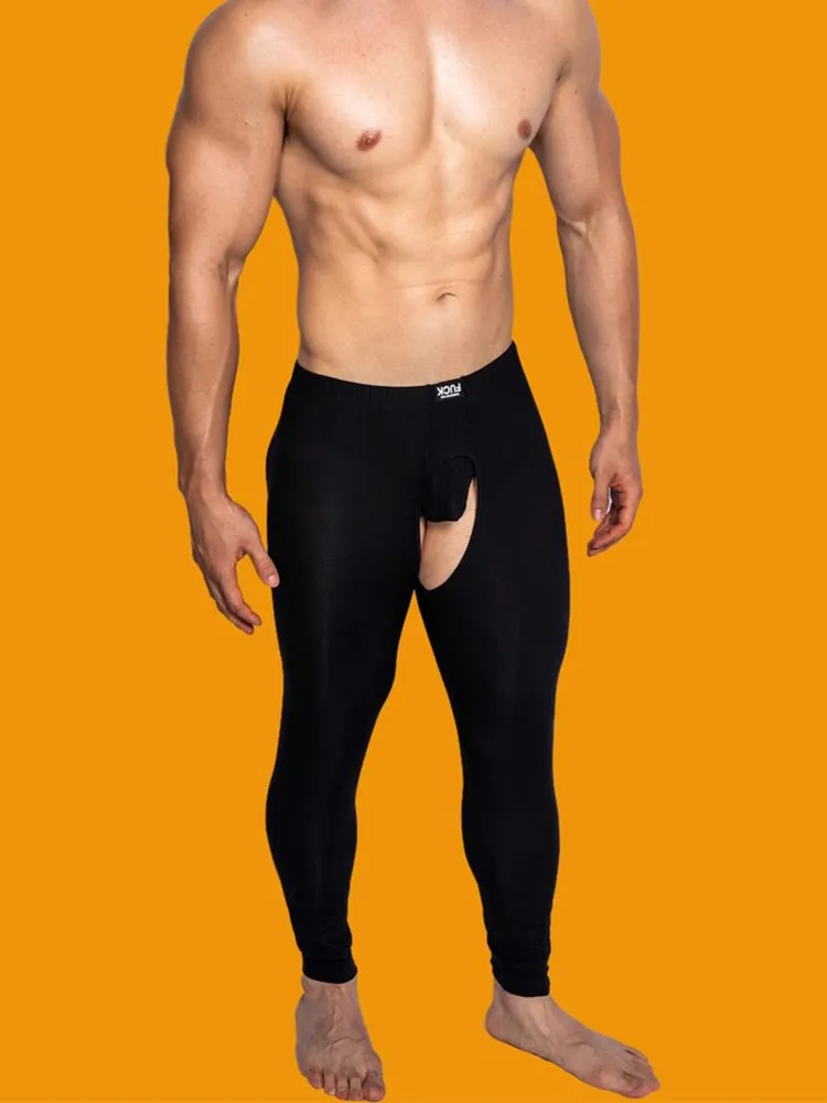 Men's Low-Rise Split Hollow Base Layer Breathable Tights