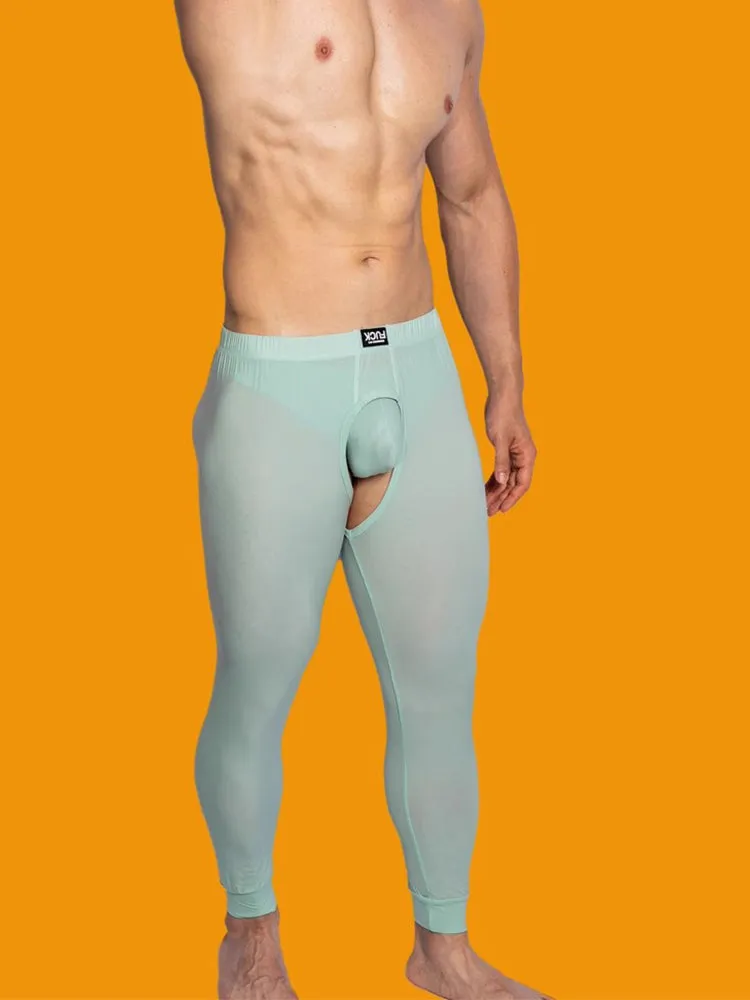 Men's Low-Rise Split Hollow Base Layer Breathable Tights
