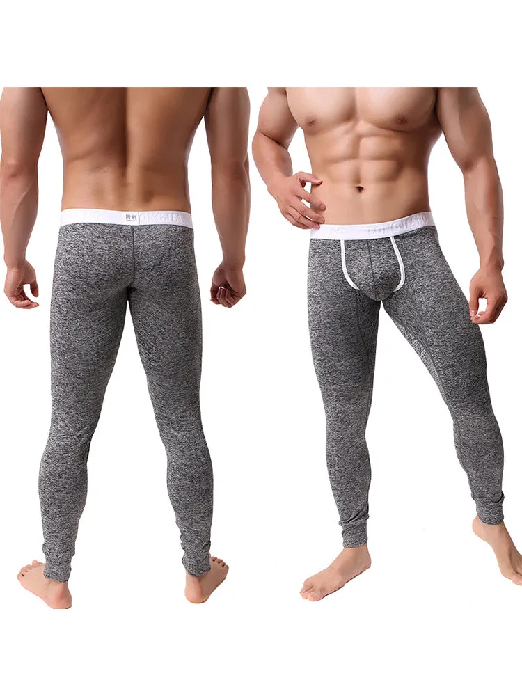 Men's U-Convex Pouch Sexy Base Layer Warm Pants Sleep Pants